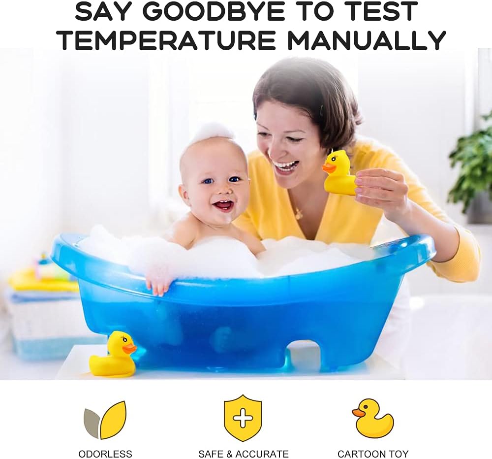 Baby Bath Tub Water Thermometer - (Upgraded Version) Digital Water Temperature Thermometer Room Thermometer, Duck Floating Toy for Infant Toddler Bathtub Pool with Temperature Warning