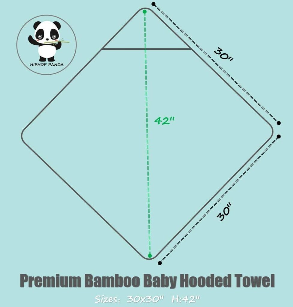 HIPHOP PANDA Bamboo Hooded Baby Towel - Soft Bath Towel with Bear Ears for Babie, Toddler, Infant - Ultra Absorbent, Natural Baby Stuff Baby Bath Shower Gifts for Boy and Girl - (Bear, 30 x 30 Inch)