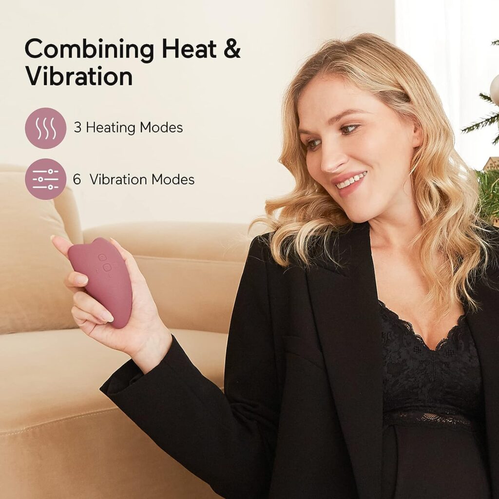 Momcozy Warming Lactation Massager 2-in-1, Soft Breast Massager for Breastfeeding, Heat + Vibration Adjustable for Clogged Ducts, Improve Milk Flow, Engorgement