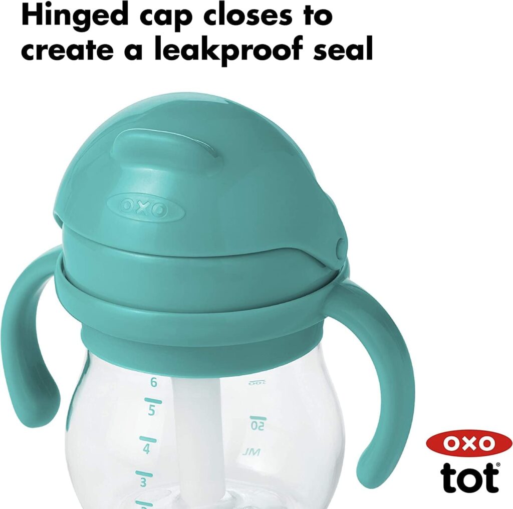 OXO Tot Transitions Straw Cup With Handles 6 oz - Teal - 2 Pack