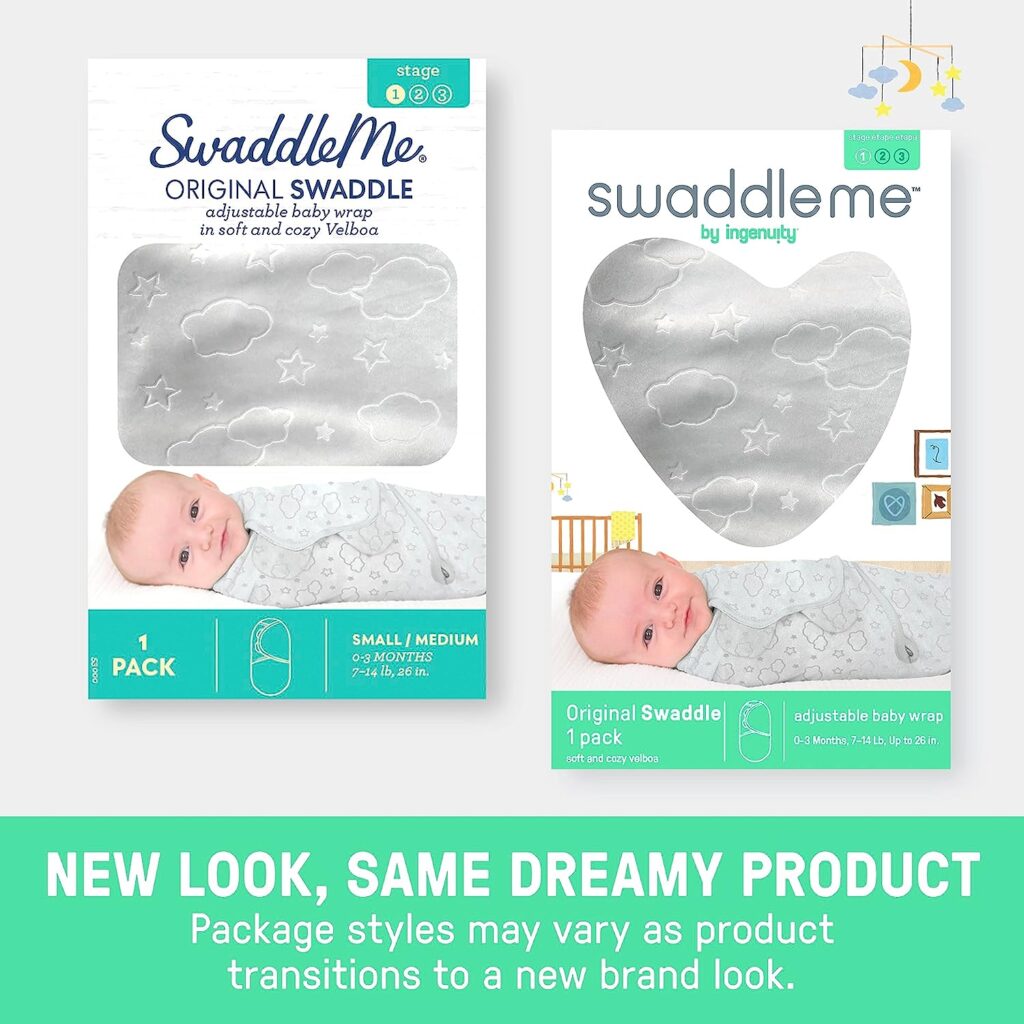 SwaddleMe by Ingenuity Original Swaddle - Size Small/Medium, 0-3 Months, 3-Pack (Our Tall Friends)